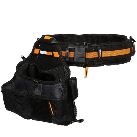 Image of ToughBuilt - Pro Framer Tool Belt Set - 3-Piece, Includes 1 Pouch, Padded Belt, Heavy Duty, Deluxe Premium Quality, Durable - 10 Pockets, Hammer Loop, Patented ClipTech Hubs (TB-CT-102-3)