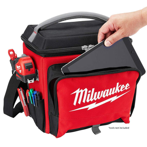 Image of Milwaukee Electric Tool 48-22-8250 Sided Jobsite Cooler, Polyester, 11.1" x 13.77" 14.96" H, 3, 5 Pockets