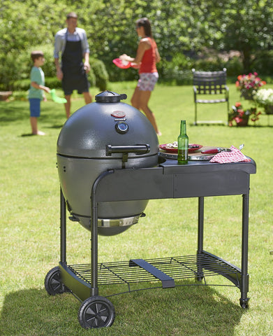 Image of Char-Griller 6520 Akorn Kamado Kooker Charcoal Grill with Cart - Grey